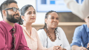 Employees during a training 