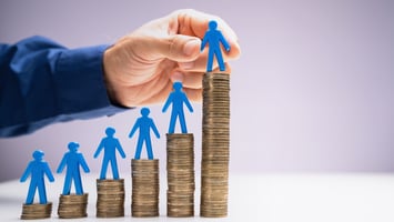Business growth concept showing increasing salary levels and workforce progression for sponsored workers in Australia