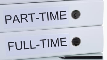 Part-time and full-time employment folders representing Australian work conditions and visa work rights